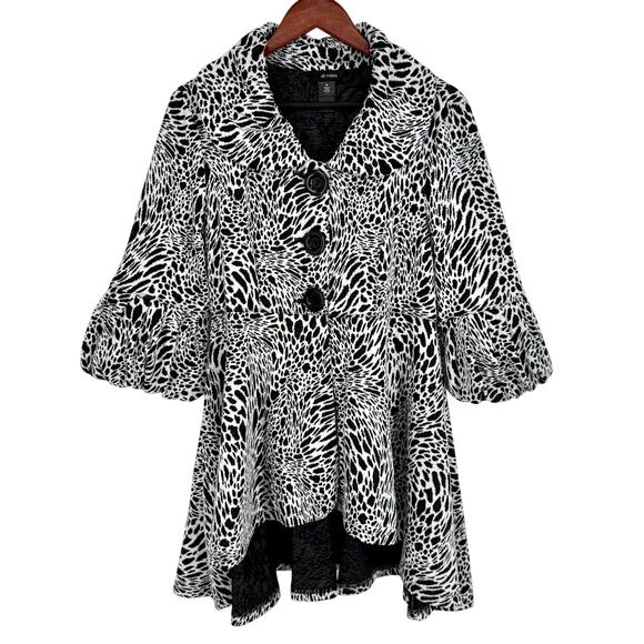 Ali Miles Sz Medium Wearable Art Winter Knit Jacket Coat Blouse Shirt Top Artsy - Picture 1 of 9